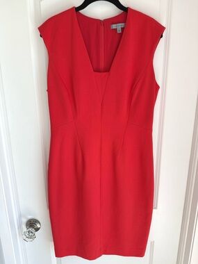 Classiques Entier Ponte Sheath Dress Orange/Red Size 10